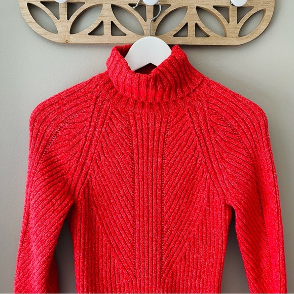 Sundance Ribbed Turtleneck Sweater Red Sz Small - Picture 7 of 7